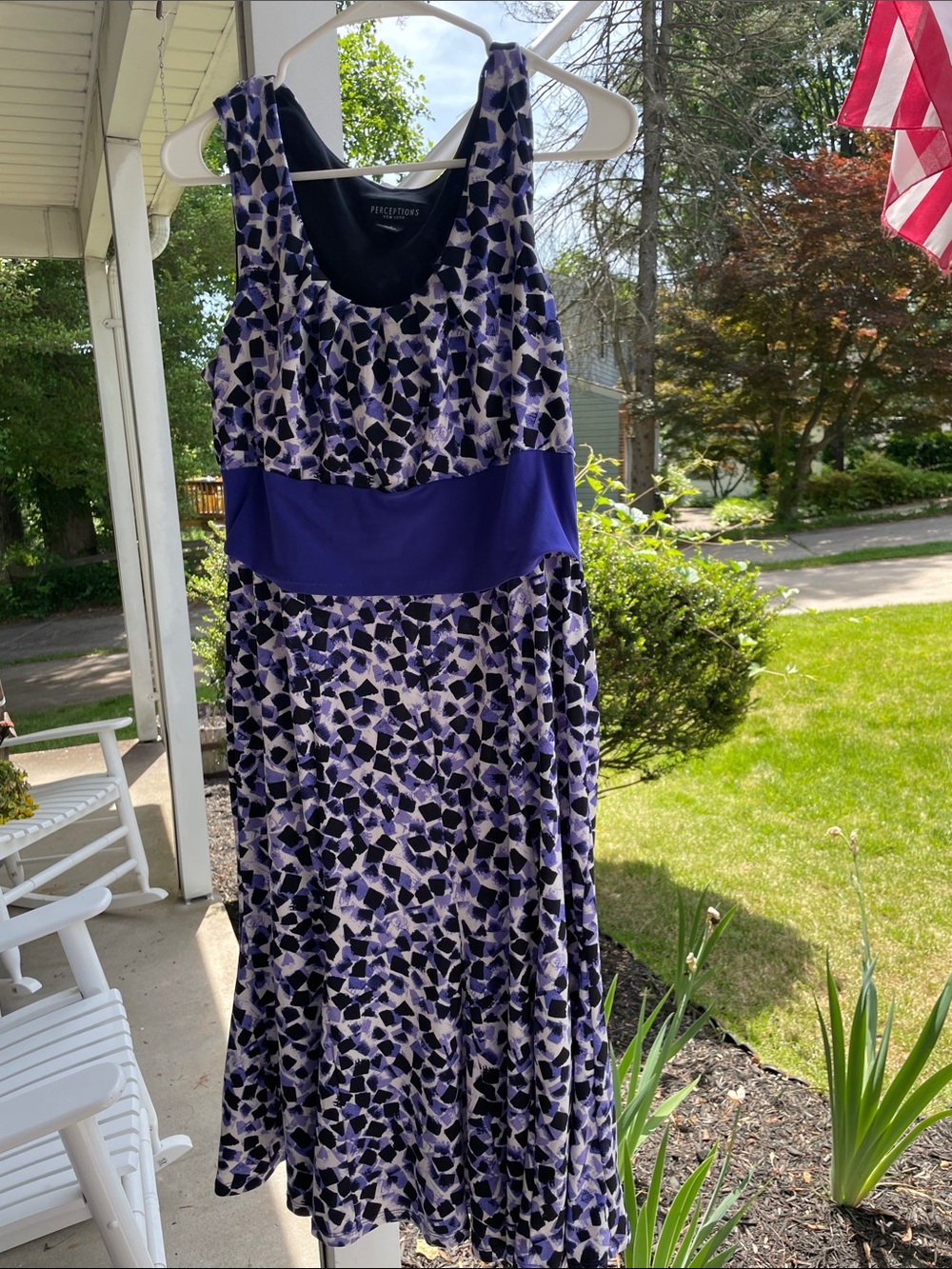 Beautiful-Perceptions Purple and Black Patterned Maxi Dress with Solid Waist - Picture 6 of 9